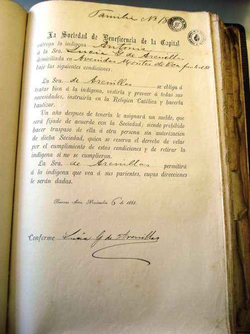 Figura  4. Contrato de colocación de la Sociedad de Beneficencia de la Capital