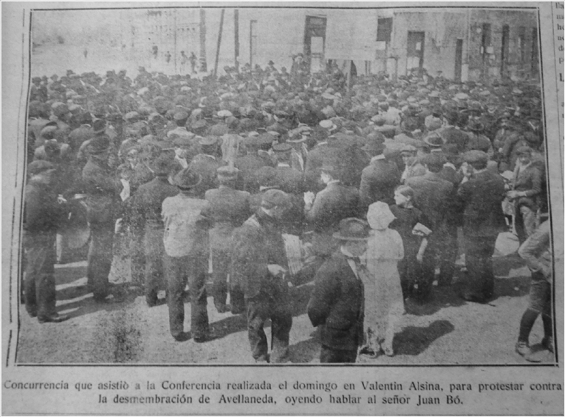Mitin anti autonomista en  Valentín Alsina (octubre de 1919)