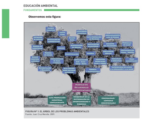El árbol de
los problemas ambientales. (Ministerio de Educación de la Nación, 2011)